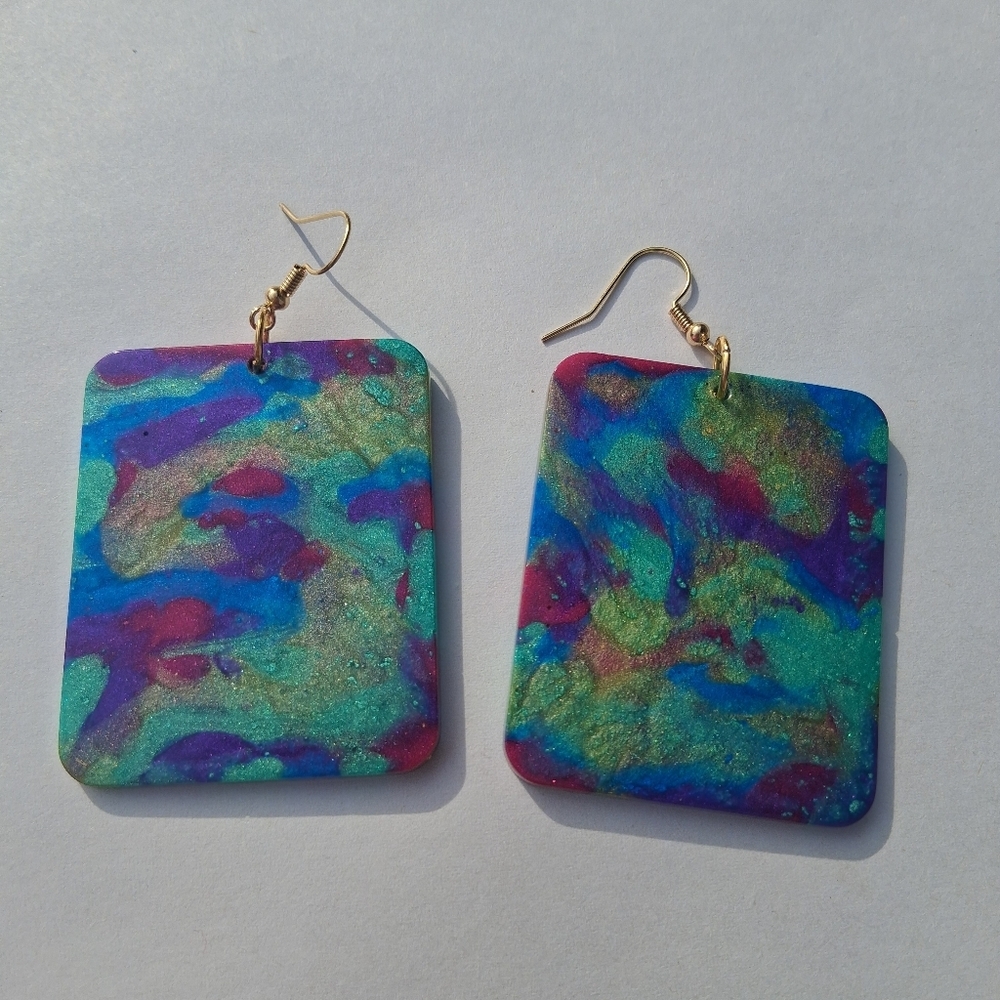 Hand Crafted Multicolor Abstract Earrings